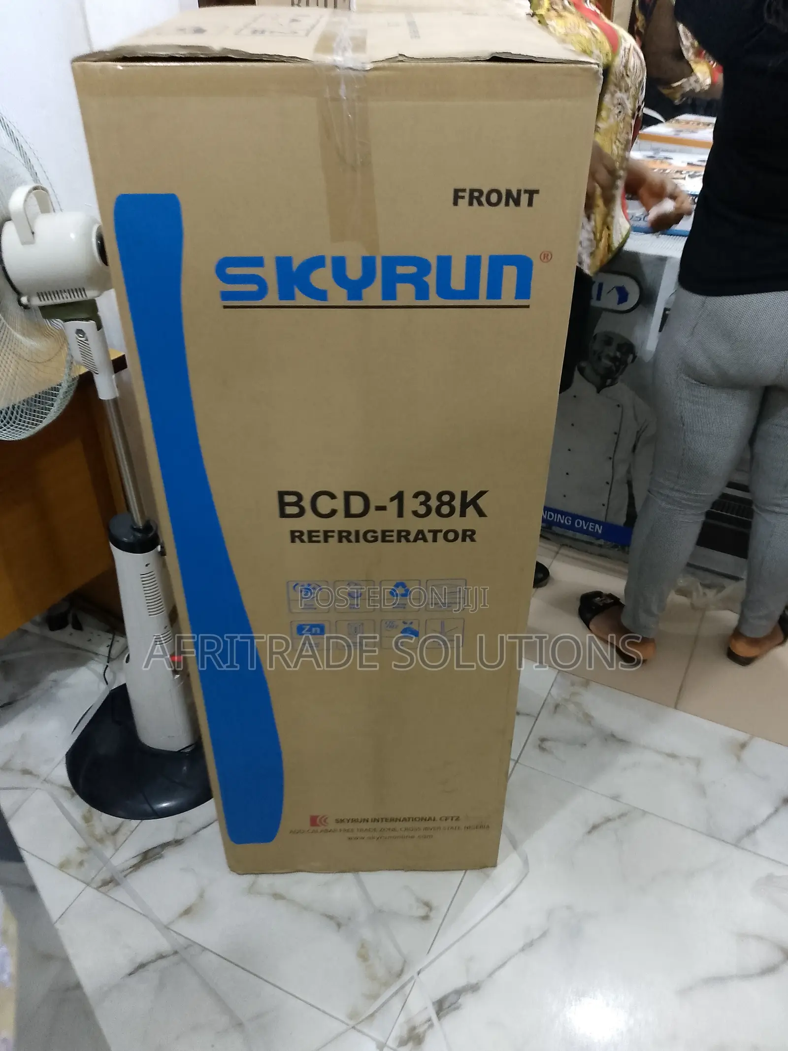 Skyrun 138 Liters Double Door Fridge- Adjustable Feet