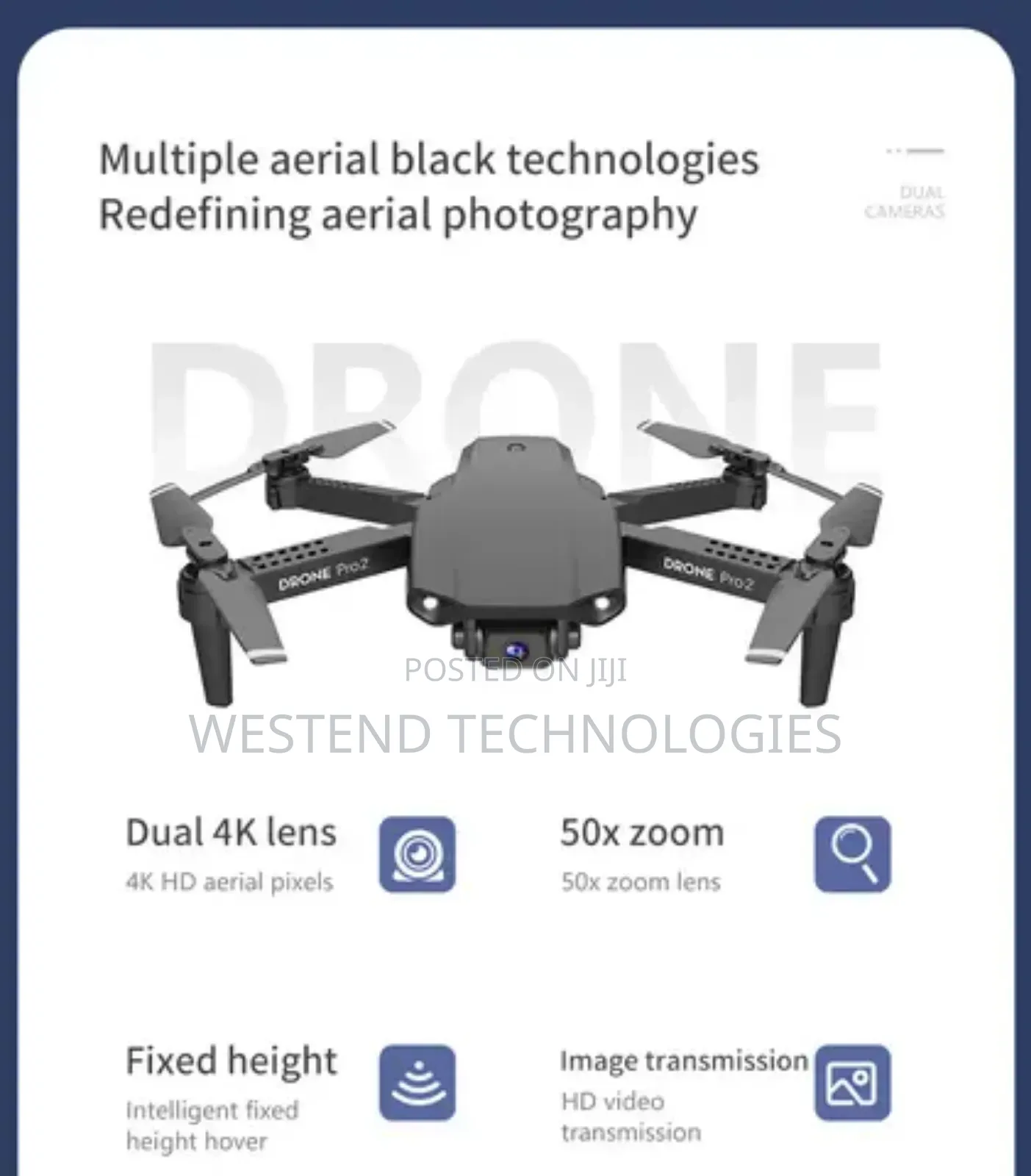 E99 Pro-2 Wifi Surveillance Drone Camera and Video