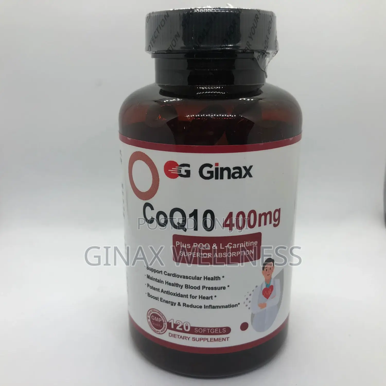 GINAX Coenzyme Q10 Capsules With PQQ and Omega-3