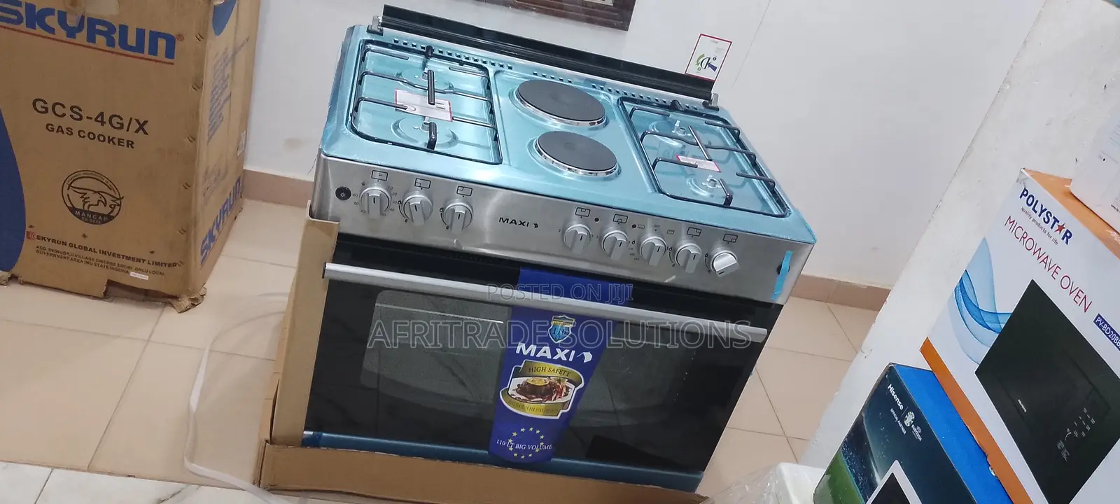 Maxi 60X90 Standard 4 Gas Burners + 2 Electric Plates Cooker