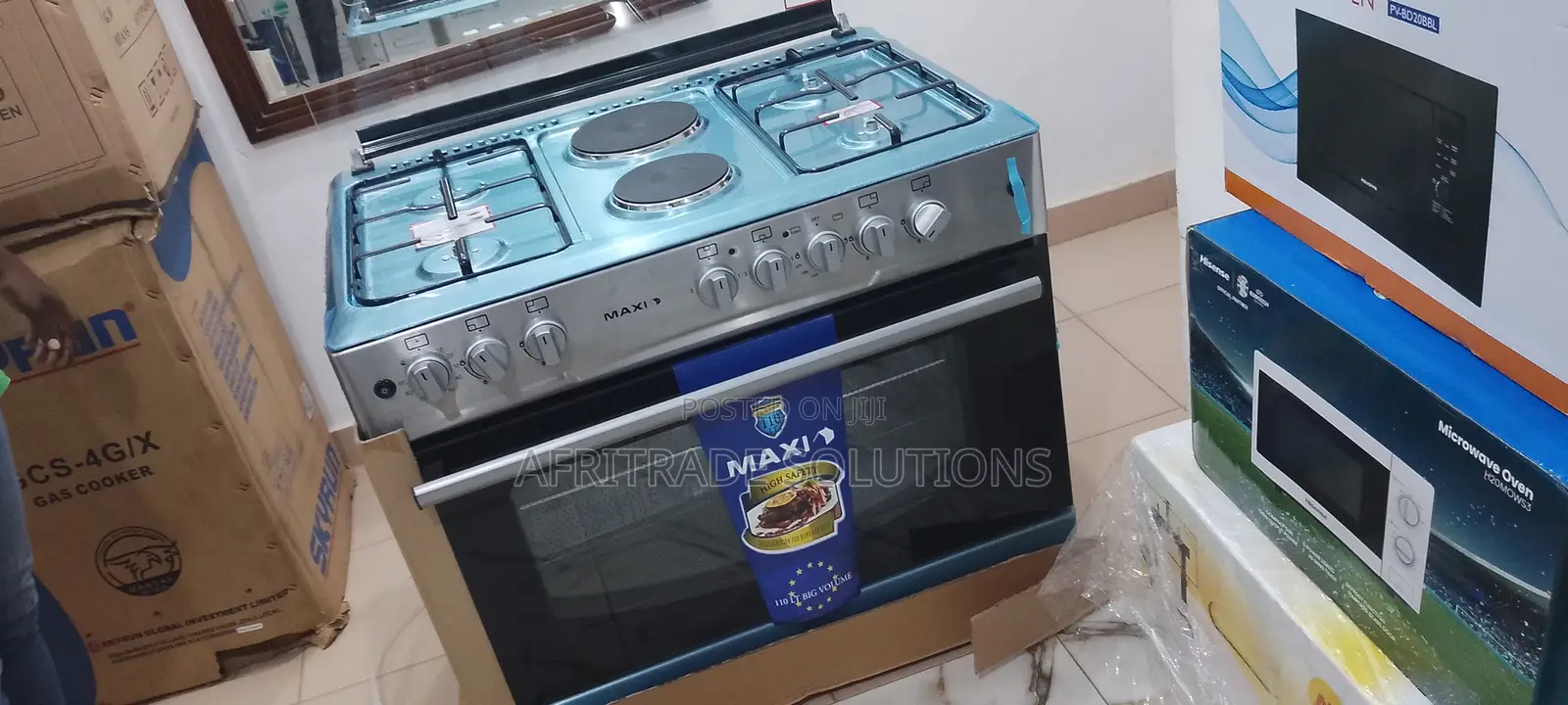 Maxi 60X90 4gas Burners+2electric Plates Cooker-Fastfunction