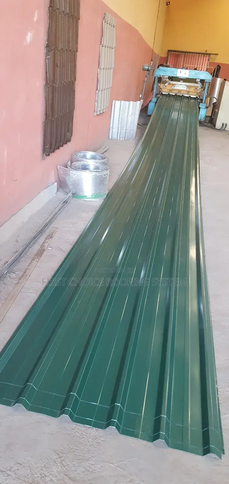 Green Long Sparn Design Oven Baked Aluminium Roofing Sheets