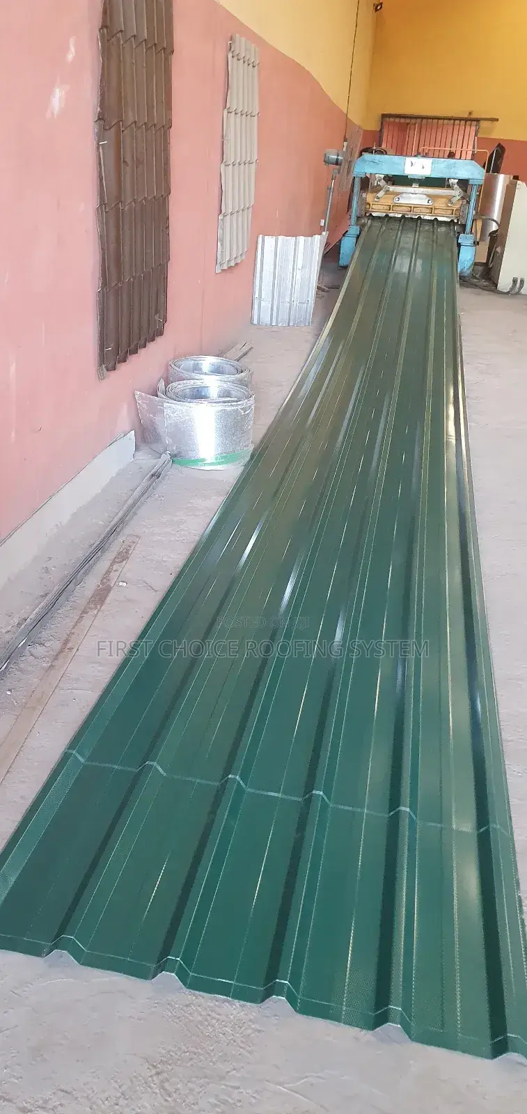 Green Long Sparn Design Oven Baked Aluminium Roofing Sheets