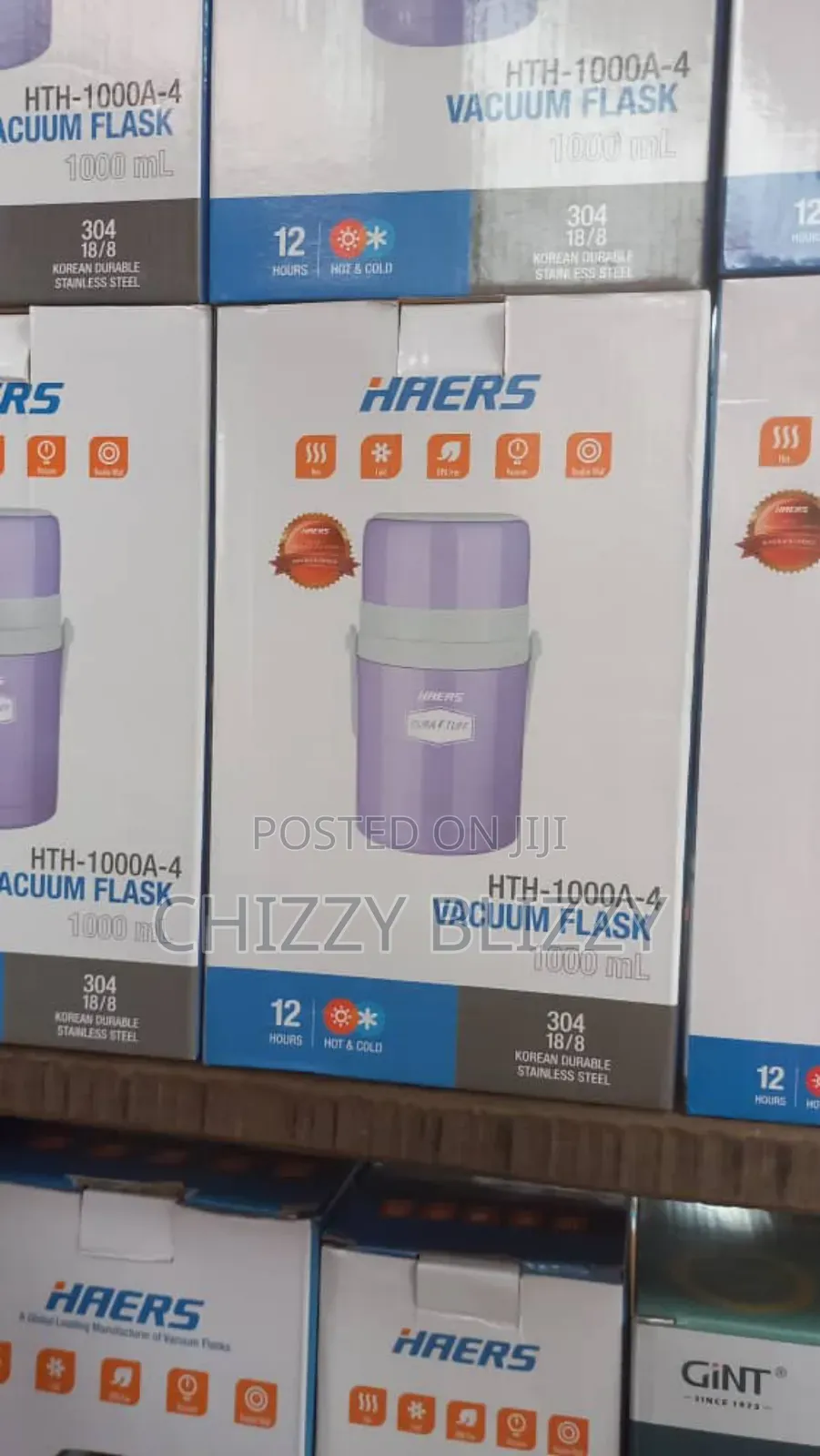 Haers 1000ml 12 Hours Hot/Cold Preserver Vacuum Flask