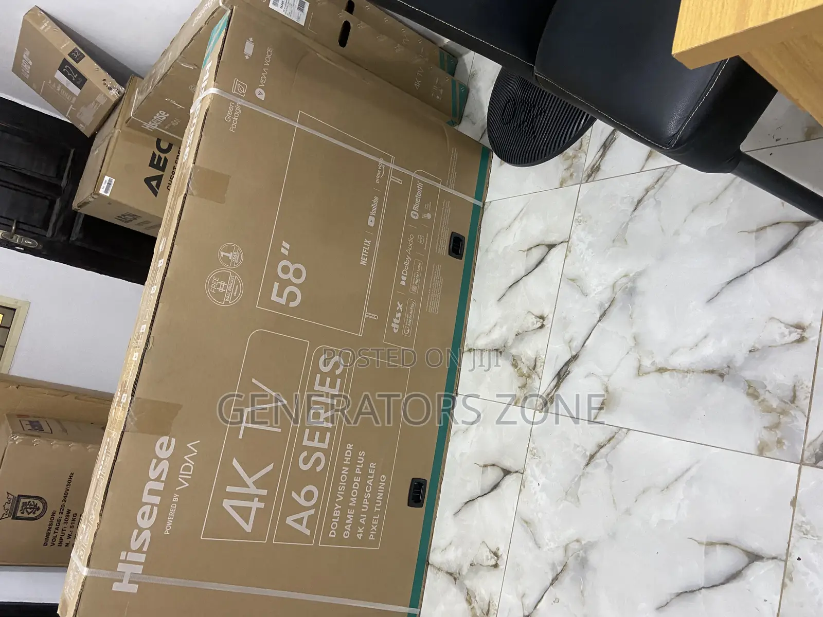 Hisense 58" VIDAA Smart Tv, 3 Hdmi, 2 Usb, 1 Av