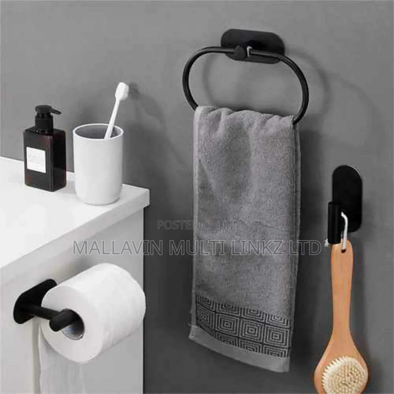 4pcs Towel Hanger / Bars,Roll Paper Holder, Bathroom Hook