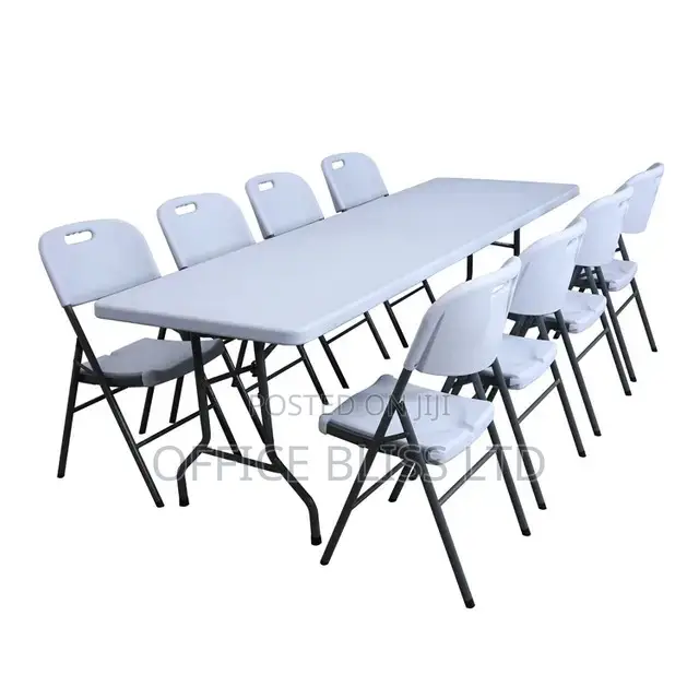 Outdoor Patio Plastic Table and Chairs(8 Seater)
