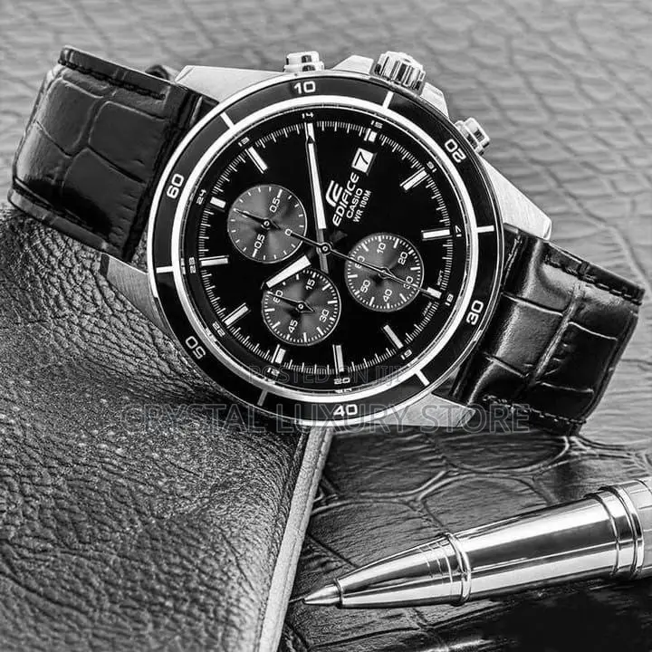 Casio Edifice Quality Luxury Men Genuine Leather Wristwatch