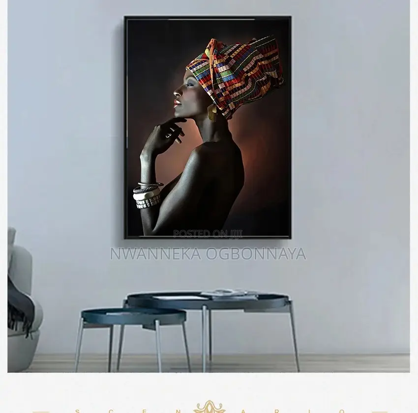 African Woman Indian Headband Portrait Canvas