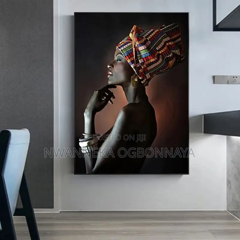 African Woman Indian Headband Portrait Canvas
