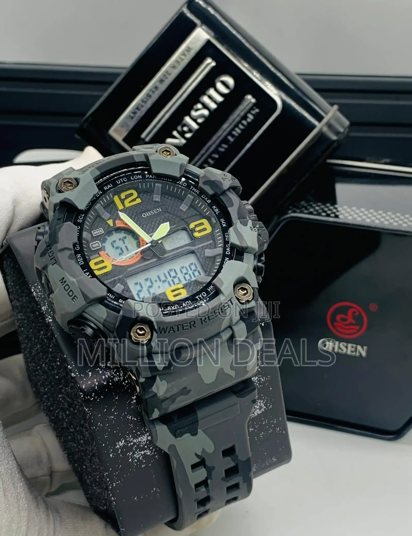 Rubber Strap Dual Led 2024 Ohsen Men’S Wrist Watch