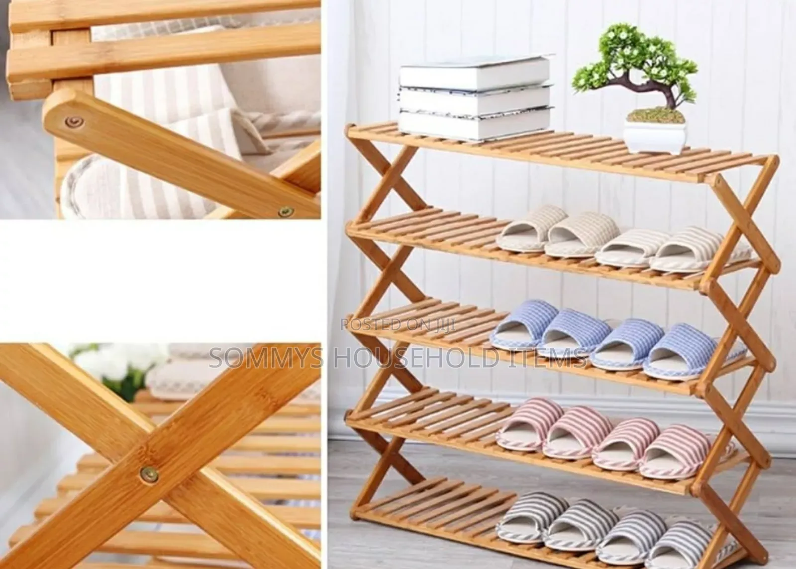 Foldable Bamboo Shoe Rack