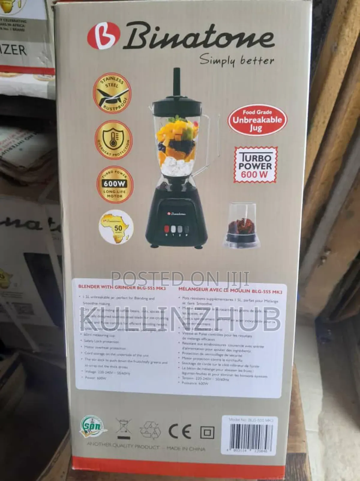 Binatone Blender BLG-555 MK3, Unbreakable Jug