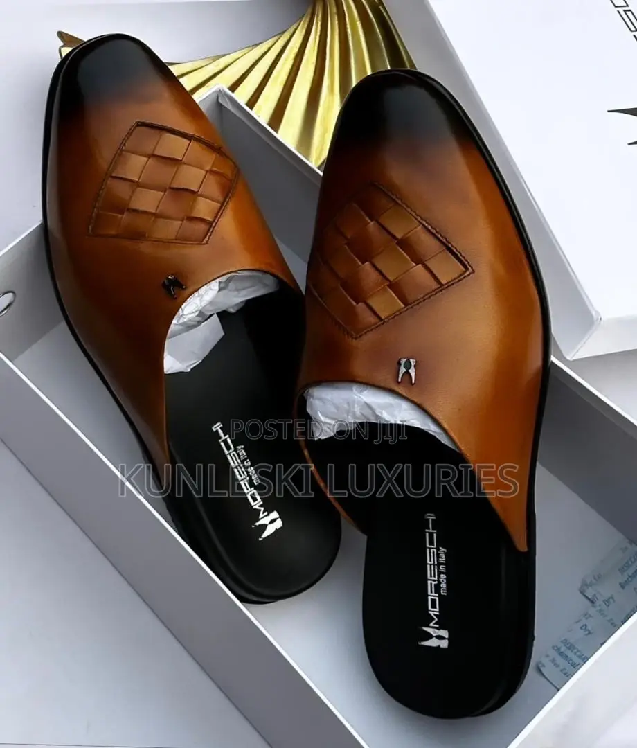 Original Moreschi Leather Mule Shoes for Men in Two Colors