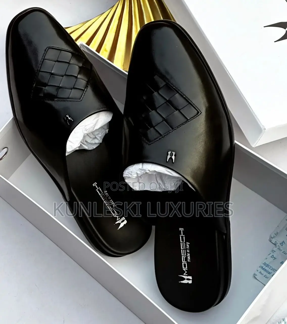 Original Moreschi Leather Mule Shoes for Men in Two Colors