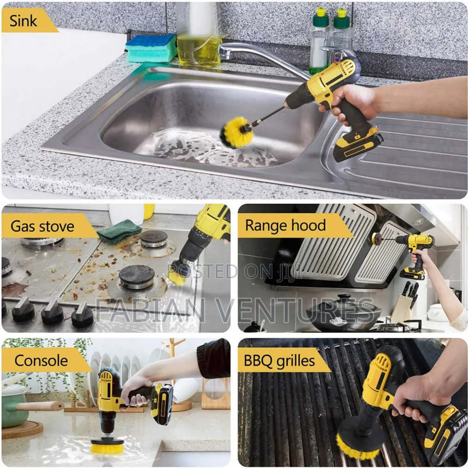 Electric Cleaning Drill Brush Accessory