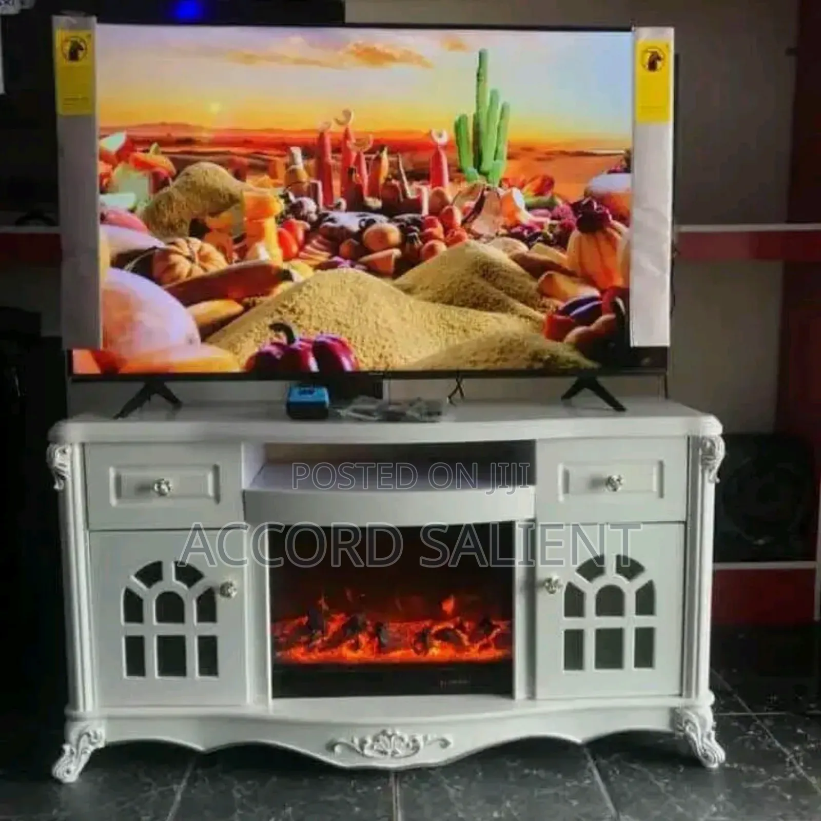 Portable Fireplace TV Stand