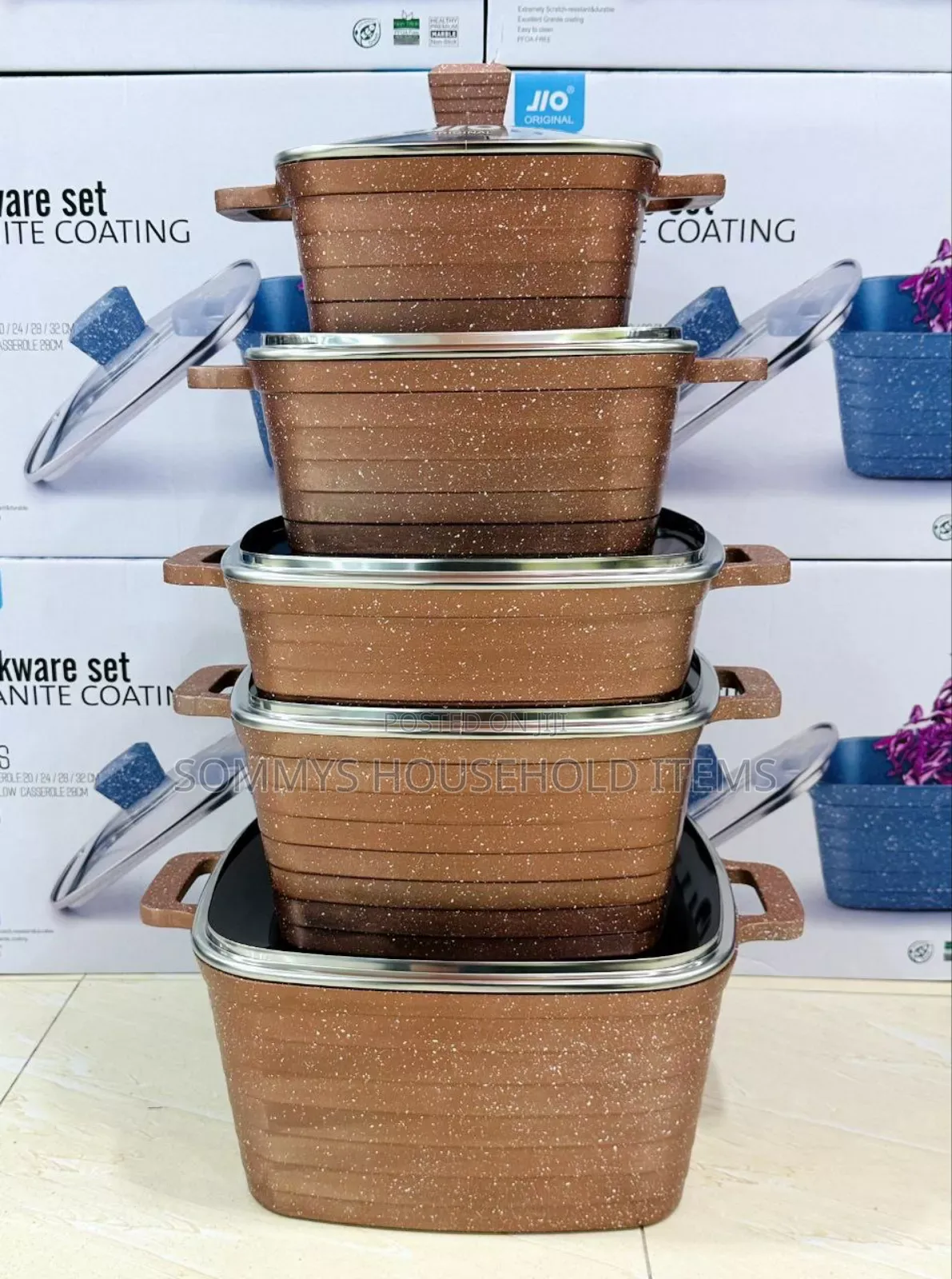 5set Jio Granite Cookware Pot Set