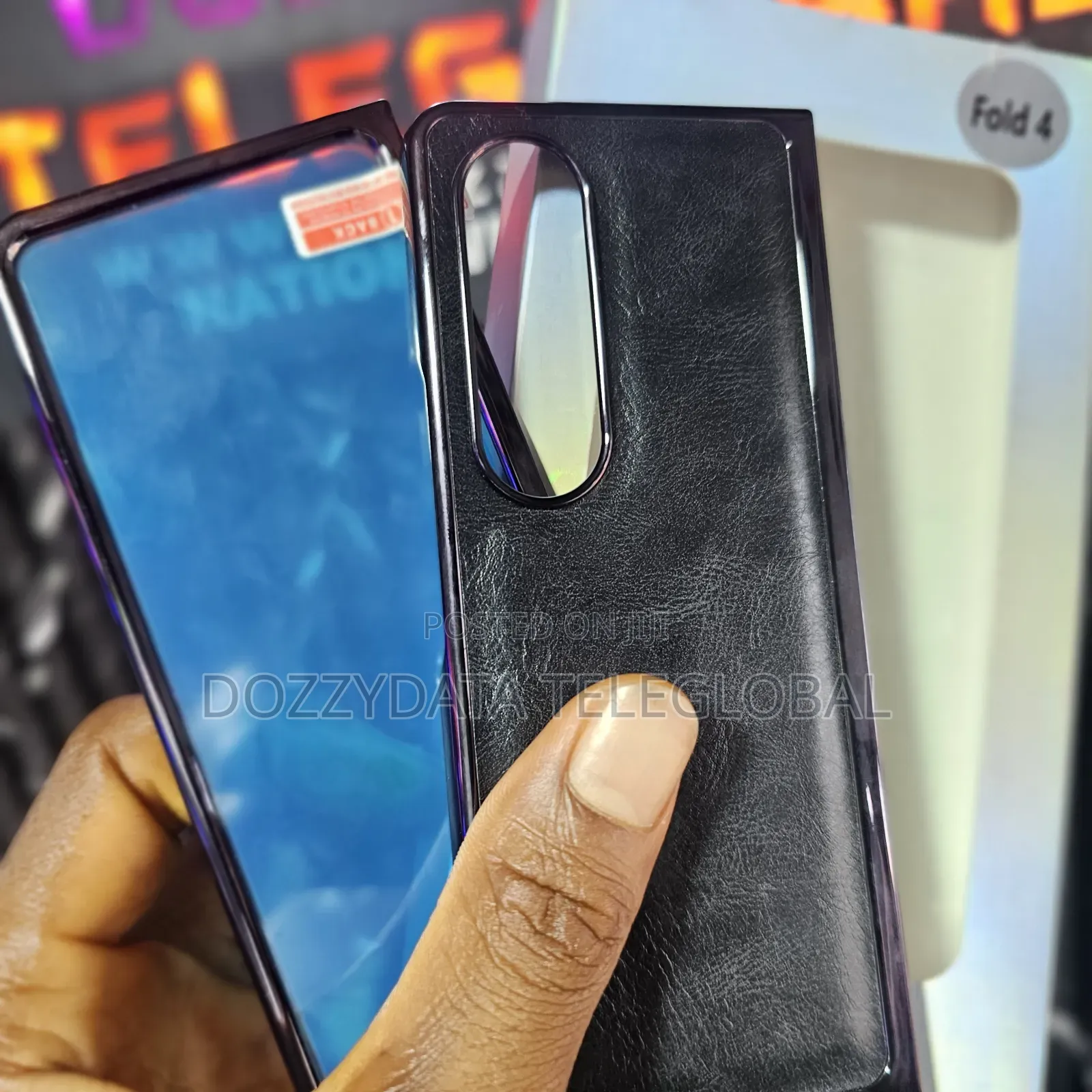 Samsung Z Fold 4 Leather Case and Screen Guard