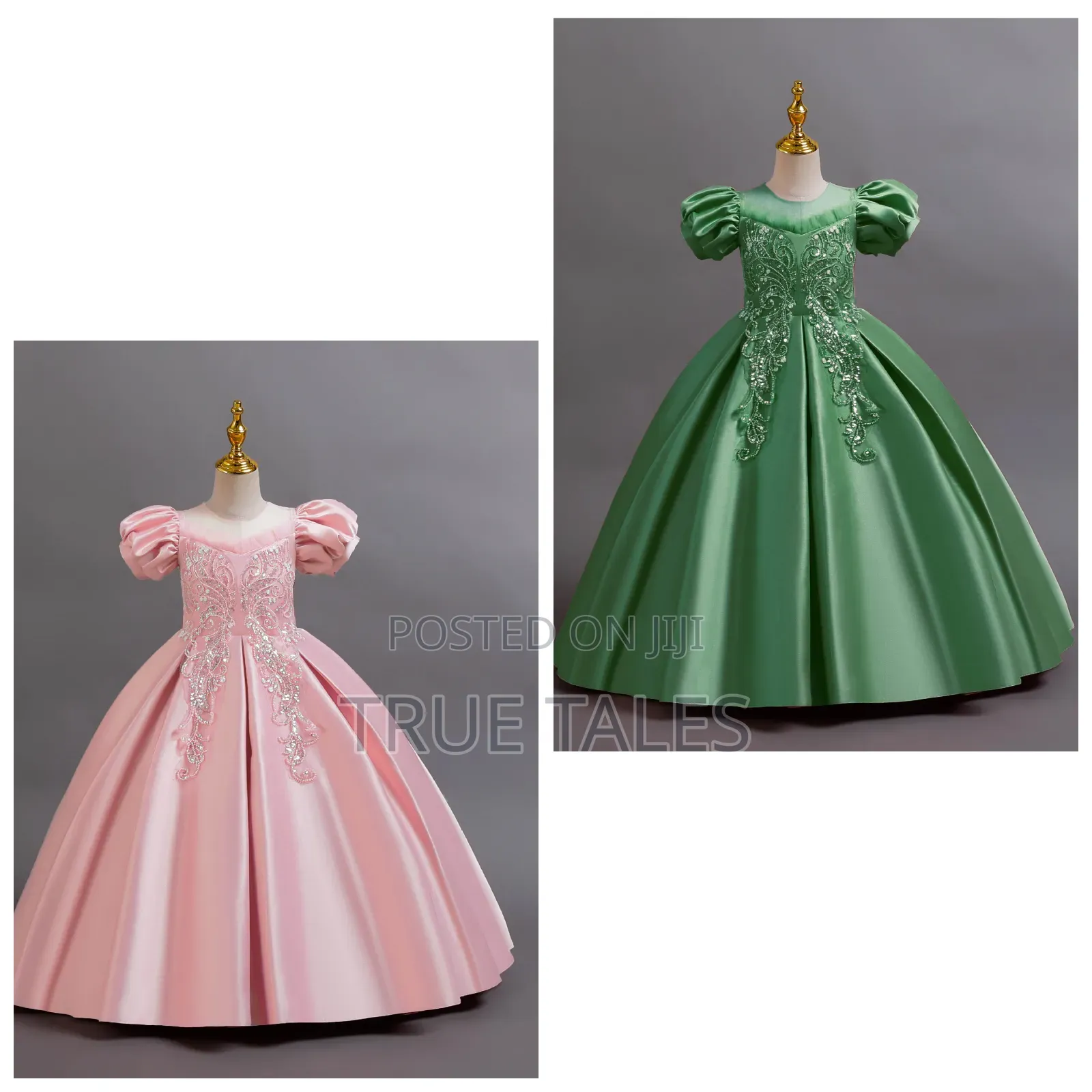 Crepe Cinderella Ballgown Dresses With Sequinned Applique