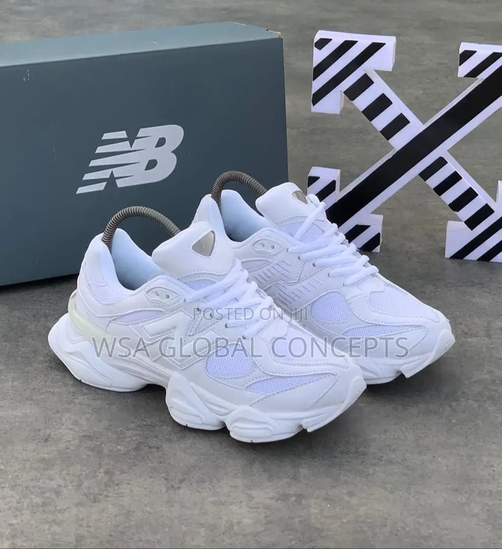 New Balance 9060 Triple White Sneakers