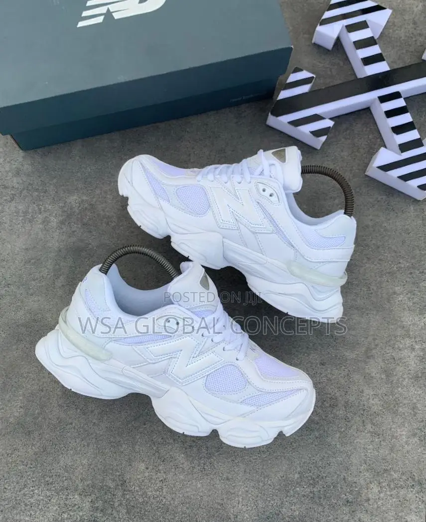 New Balance 9060 Triple White Sneakers