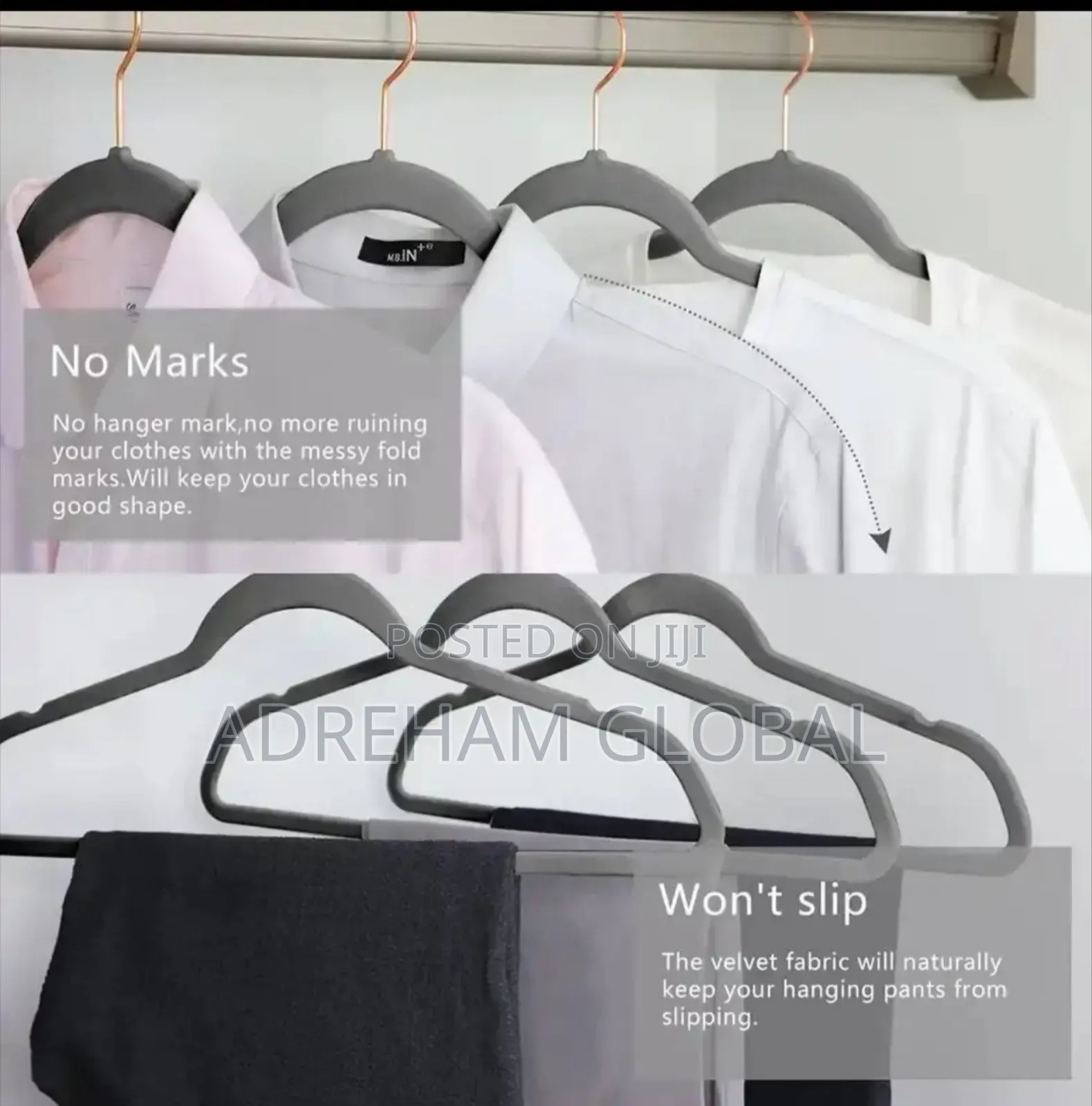 45cm Flocking Hanger, Abs Non-Slip Seamless Hanger