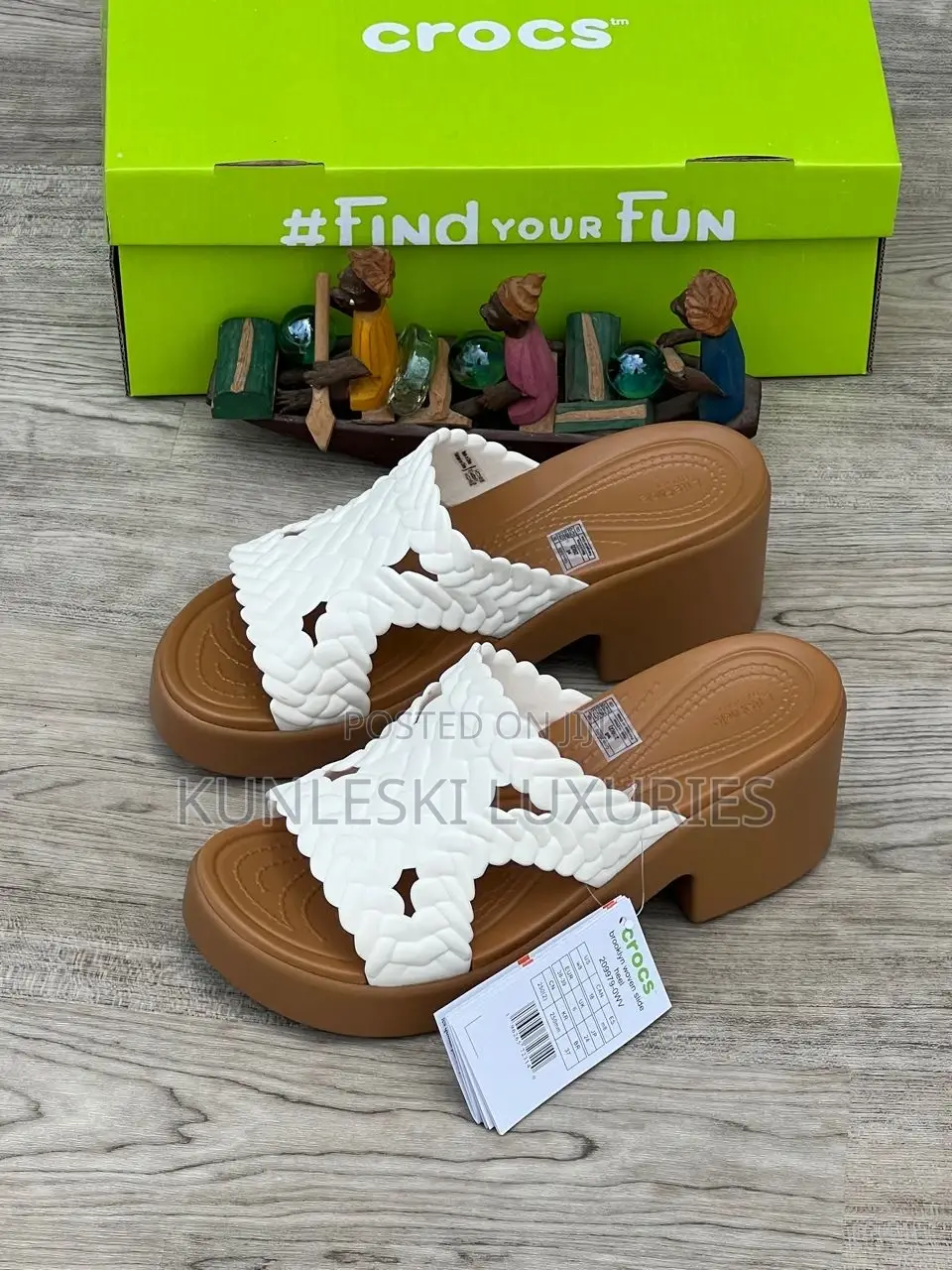 Original Brooklyn Woven Slides Heel Crocs for Ladies