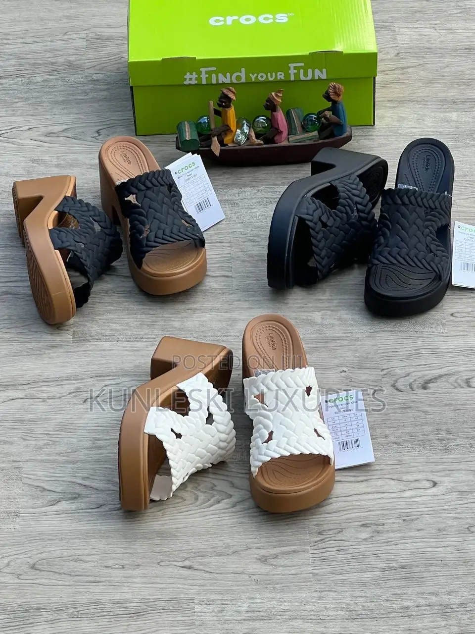 Original Brooklyn Woven Slides Heel Crocs for Ladies