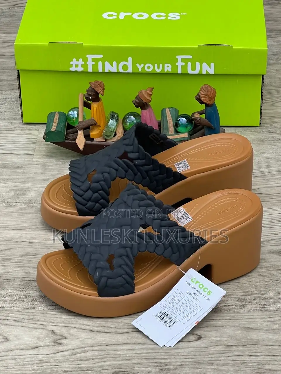 Original Brooklyn Woven Slides Heel Crocs for Ladies