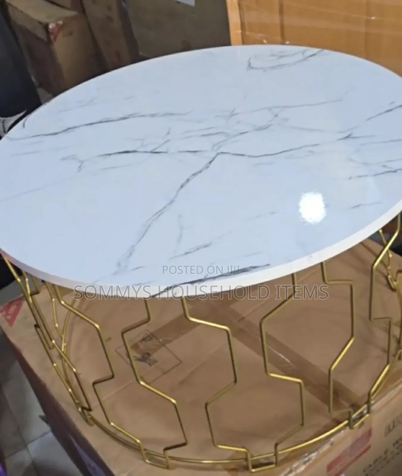 White Wooden Top Center Table (Size W63cm X H37cm X D63cm)