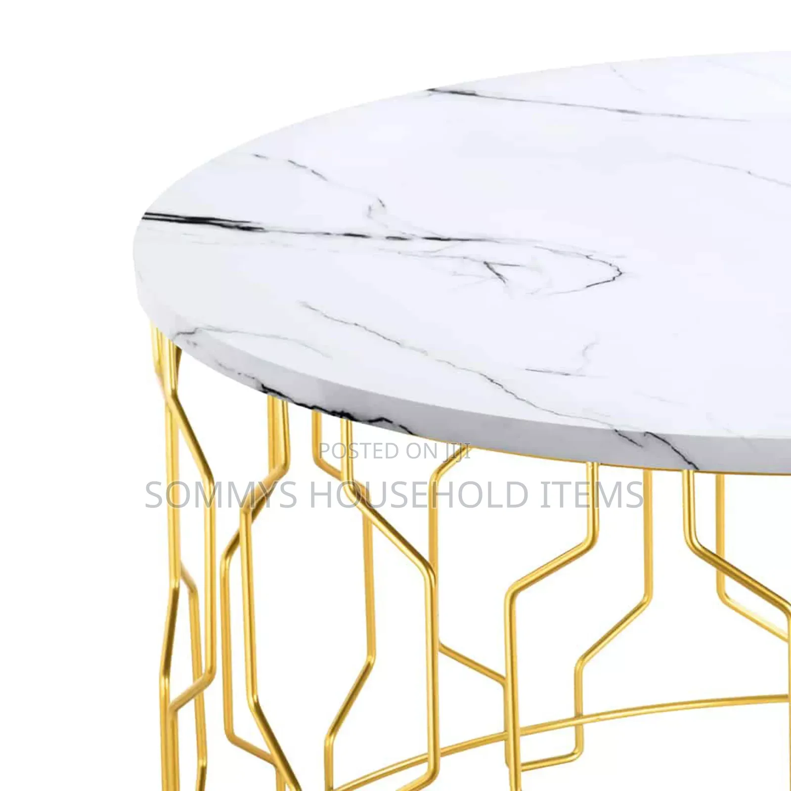 White Wooden Top Center Table (Size W63cm X H37cm X D63cm)