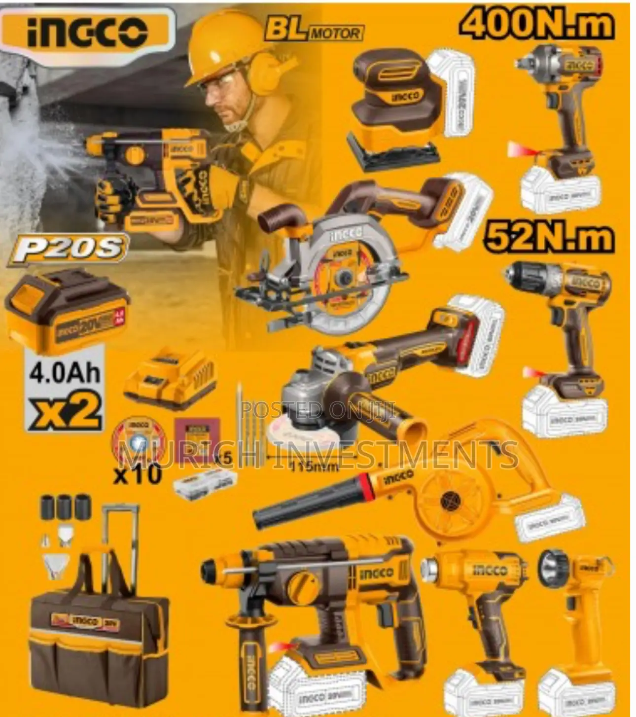 9-Piece Cordless Industrial Combo Kit - Model CKLI2098