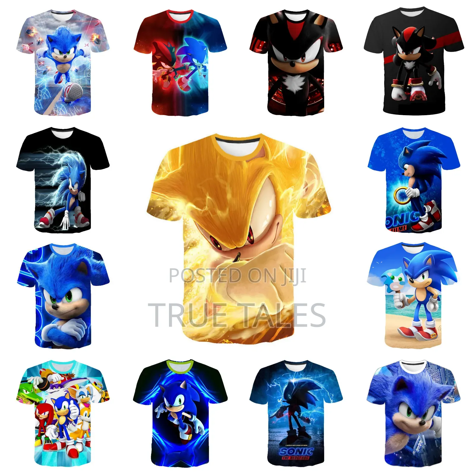Sonic Character Round Neck T-shirt/Tops Ages 2 To 18years