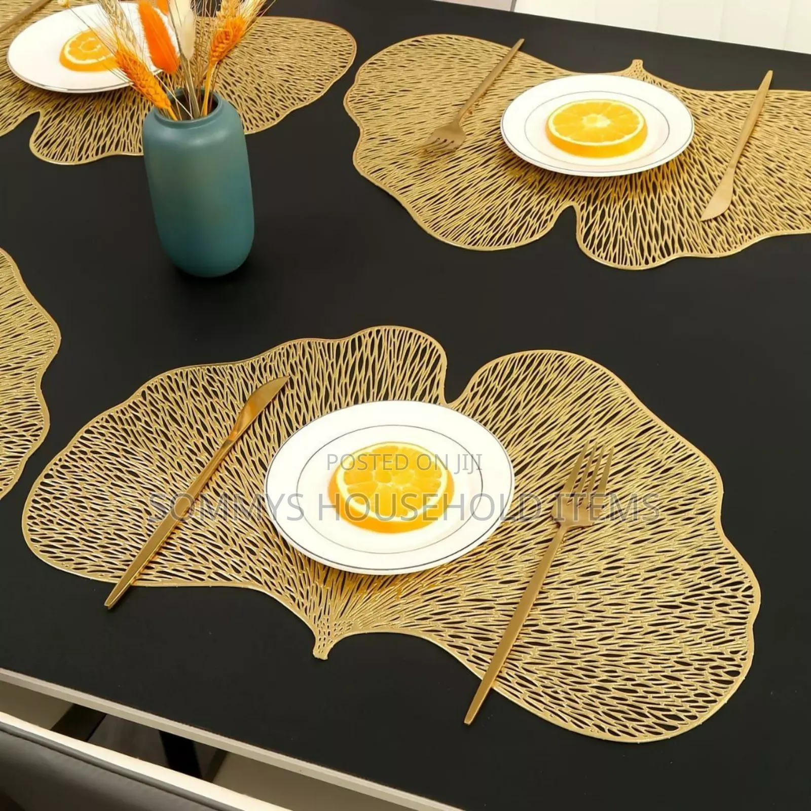 12pcs Leaf Gold Table Mats