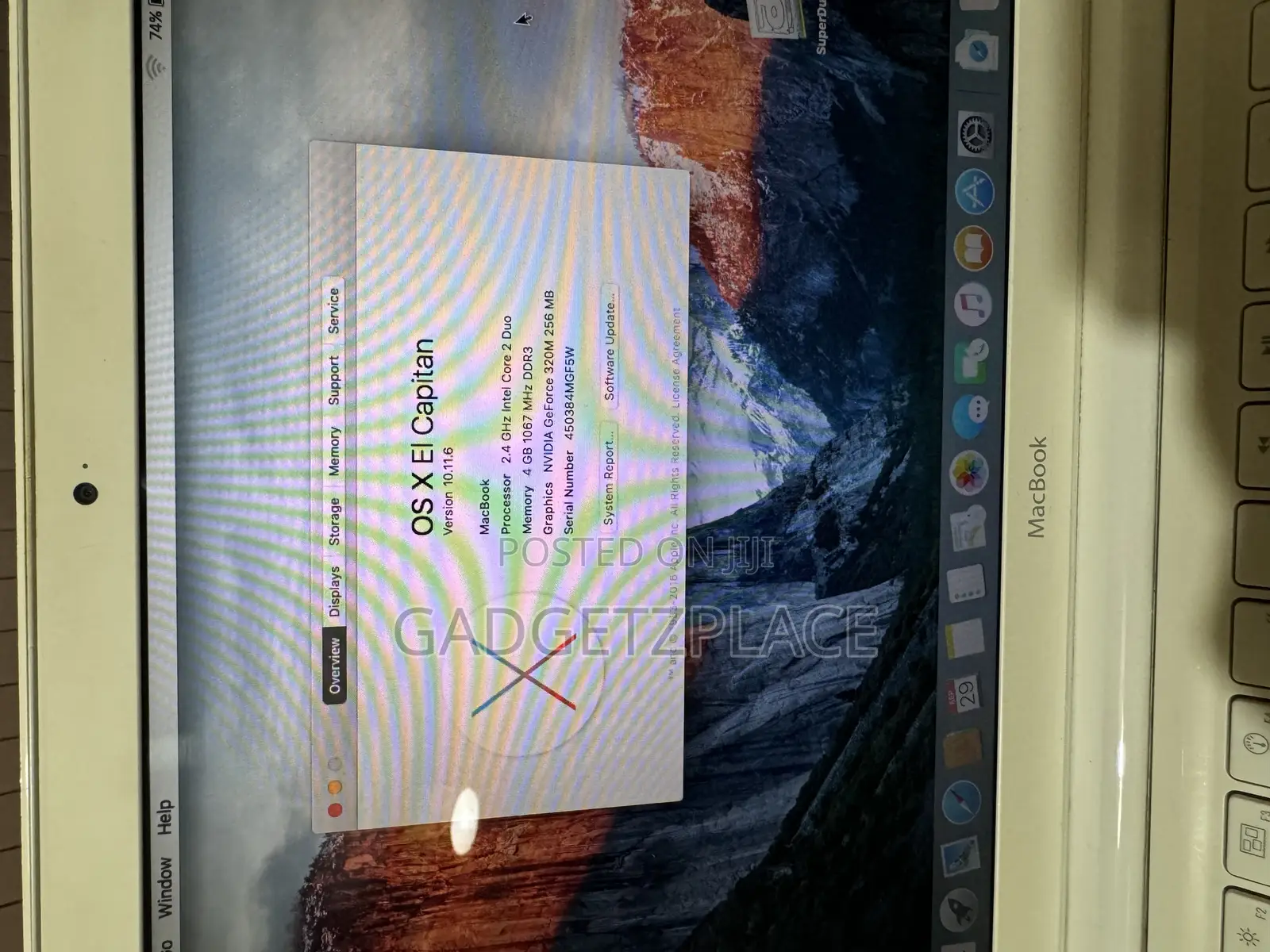 Laptop Apple MacBook 4GB Intel Core 2 Duo HDD 256GB