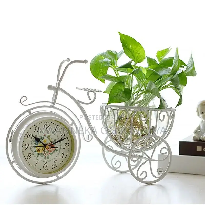 Bicycle Flower Basket Clock