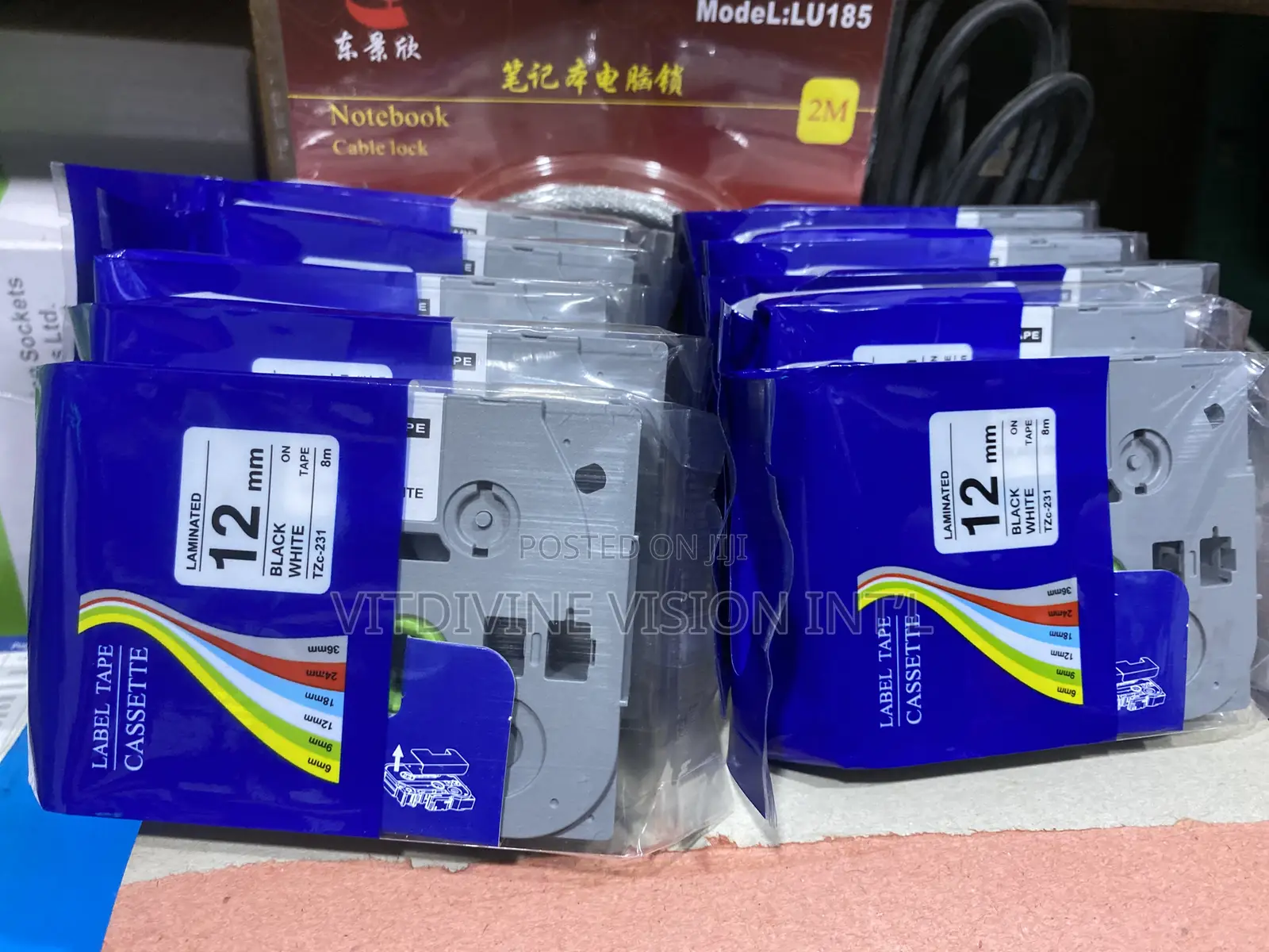 Brother 12mm Labelling Take Black on White