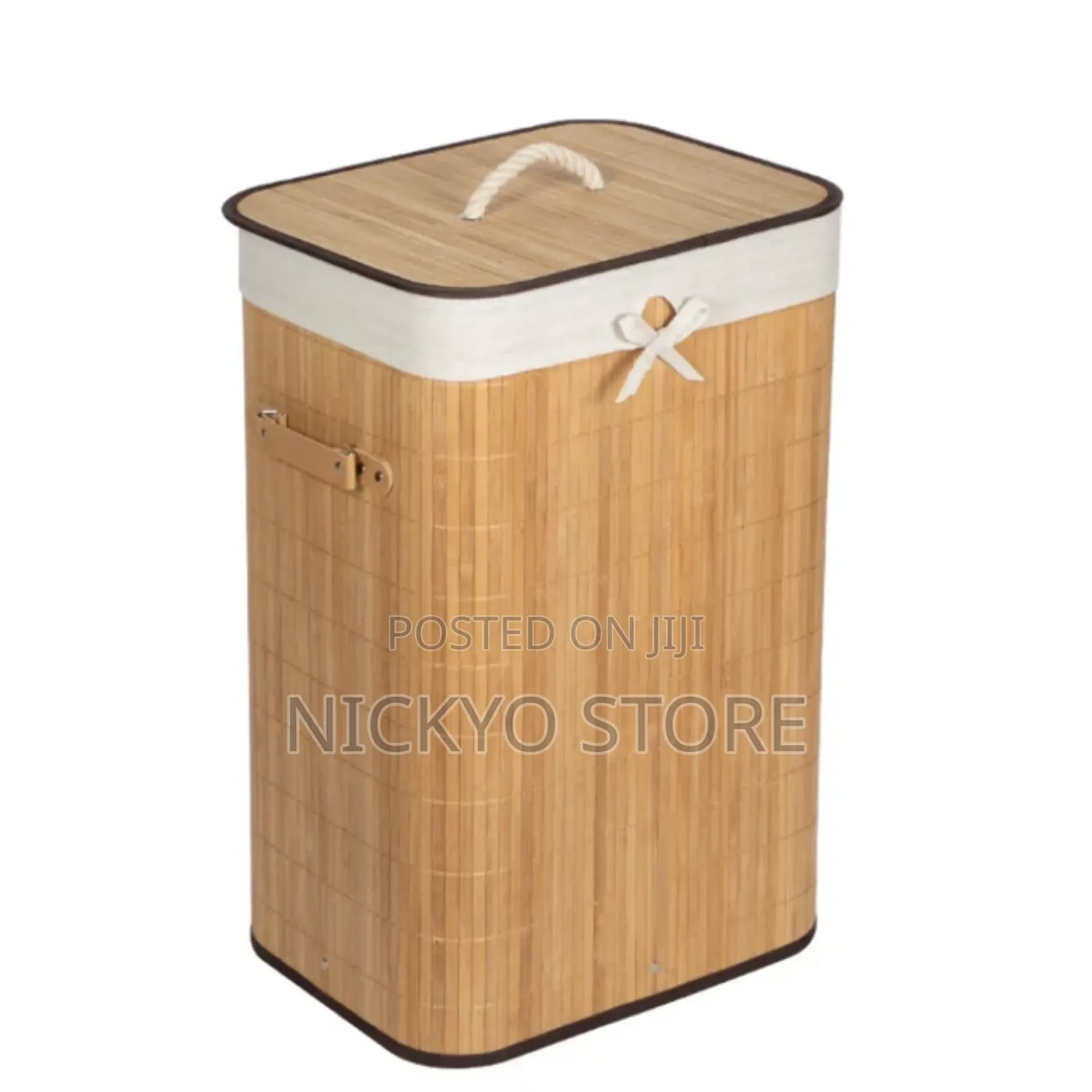 Bamboo Laundry Hamper Basket Wicker Clothes Storage Bag