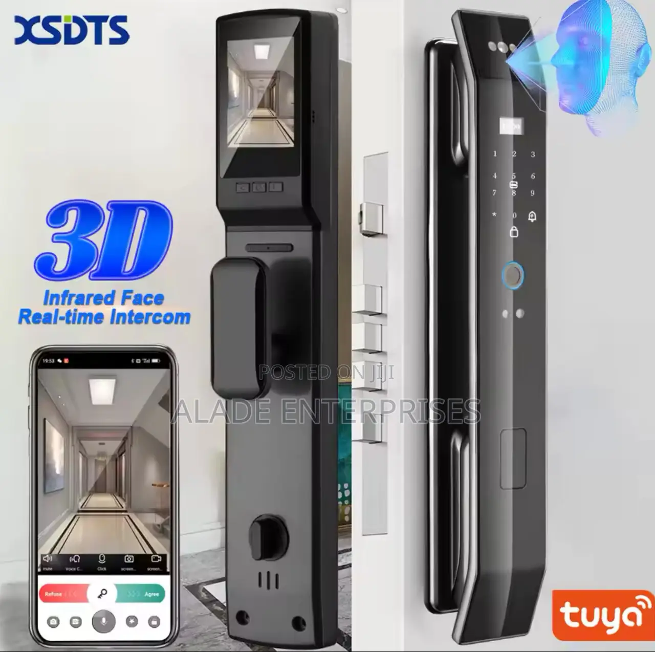 Smart Door Lock 3D Face Fingerprint Card Swiping