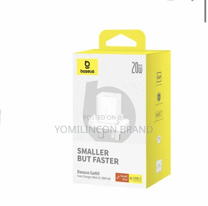 Baseus Gan5 Fast Charger Mini 1C 20W UK Moon White