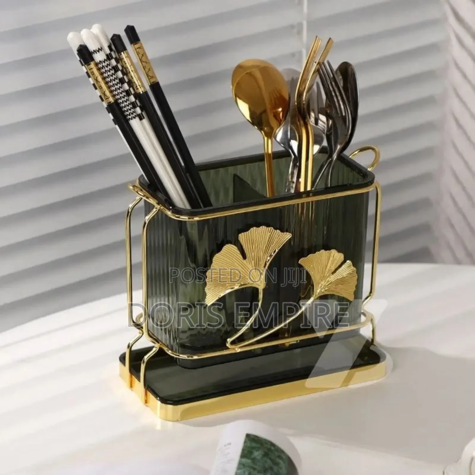 Luxury Double Stainless Gold Cutlery Rack