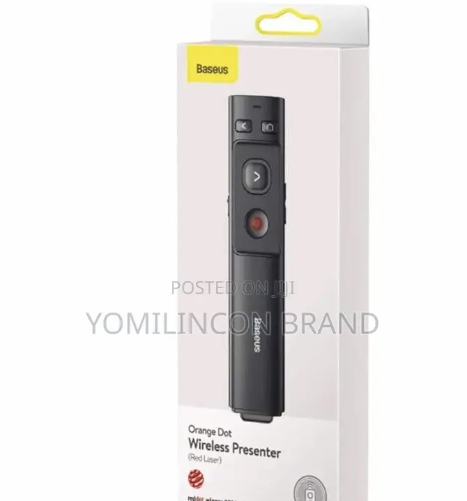 Baseus Orange Dot Wireless Presenter (Red Laser) Grey