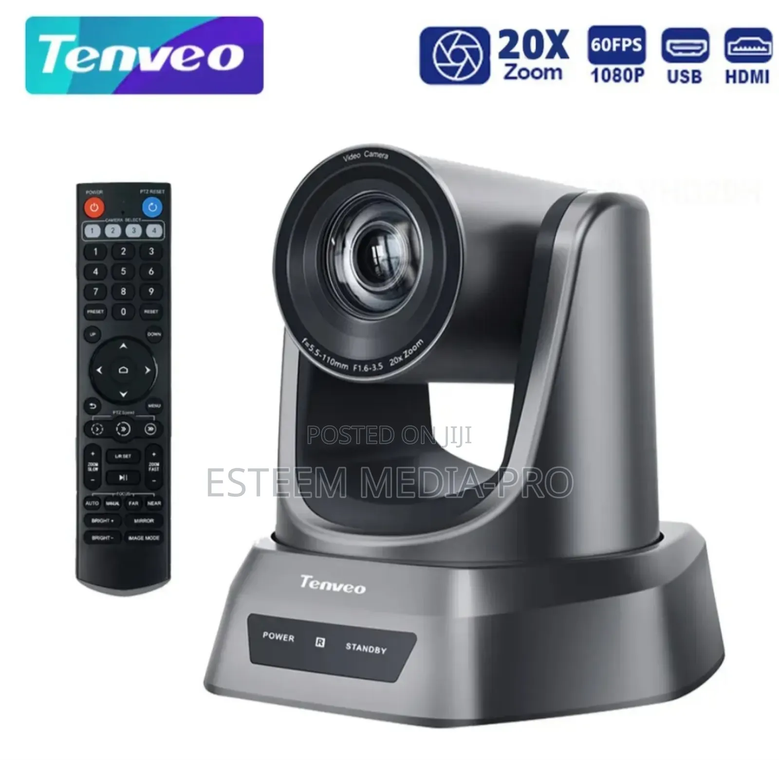 Tenveo Nv20h Auto Tracking/Ai-Powered Hdmi/Usb3.0 PTZ Camera 20x Optic