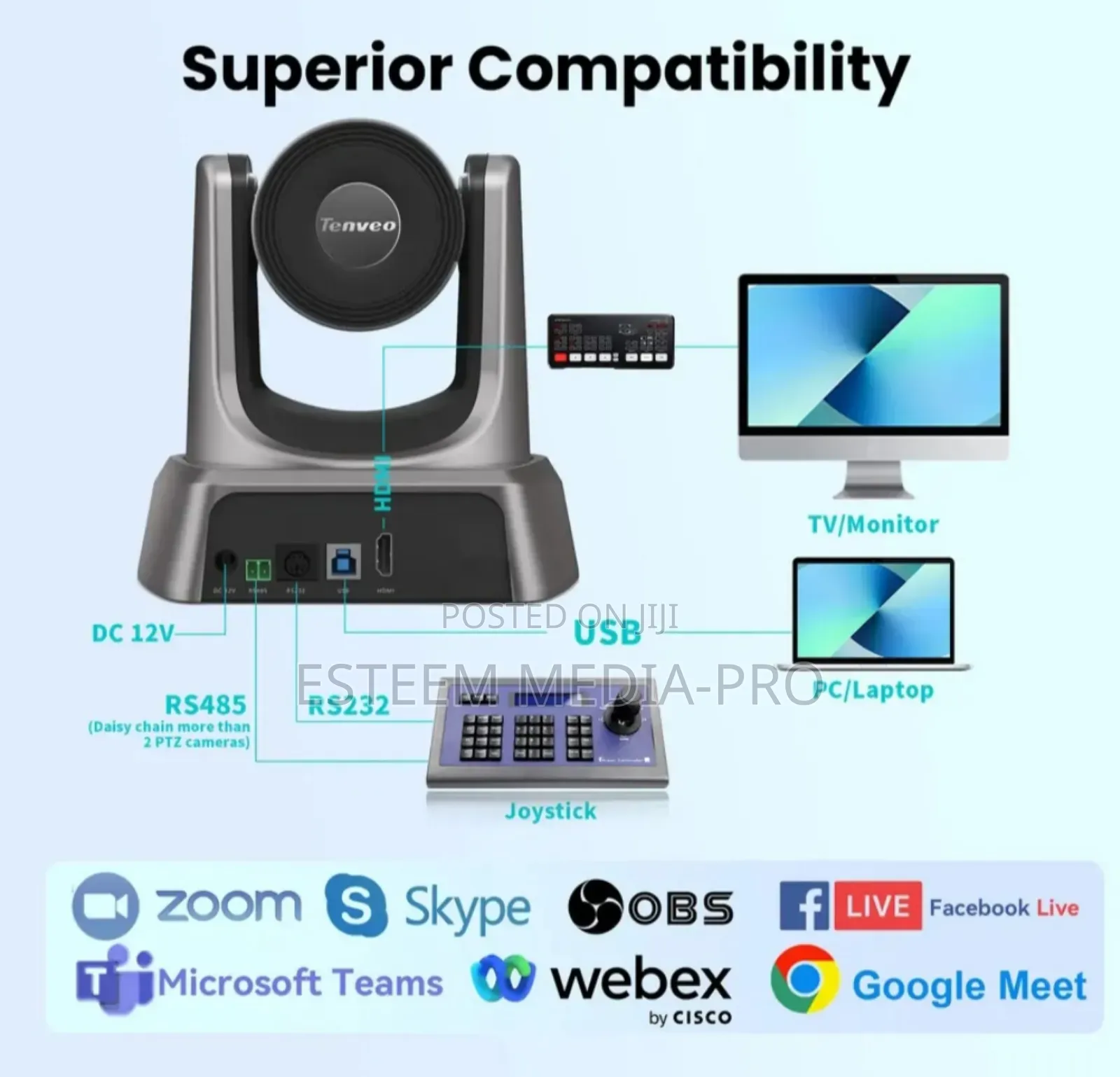 Tenveo Nv20h Auto Tracking/Ai-Powered Hdmi/Usb3.0 PTZ Camera 20x Optic