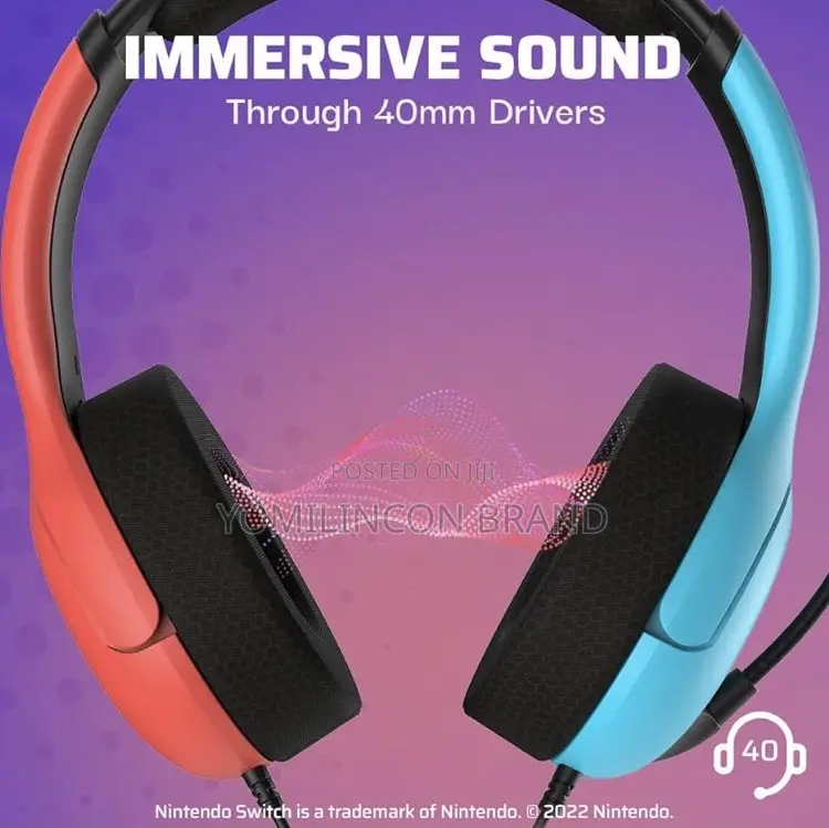 PDP Gaming LVL40 Airlite Stereo Headset Red Blue