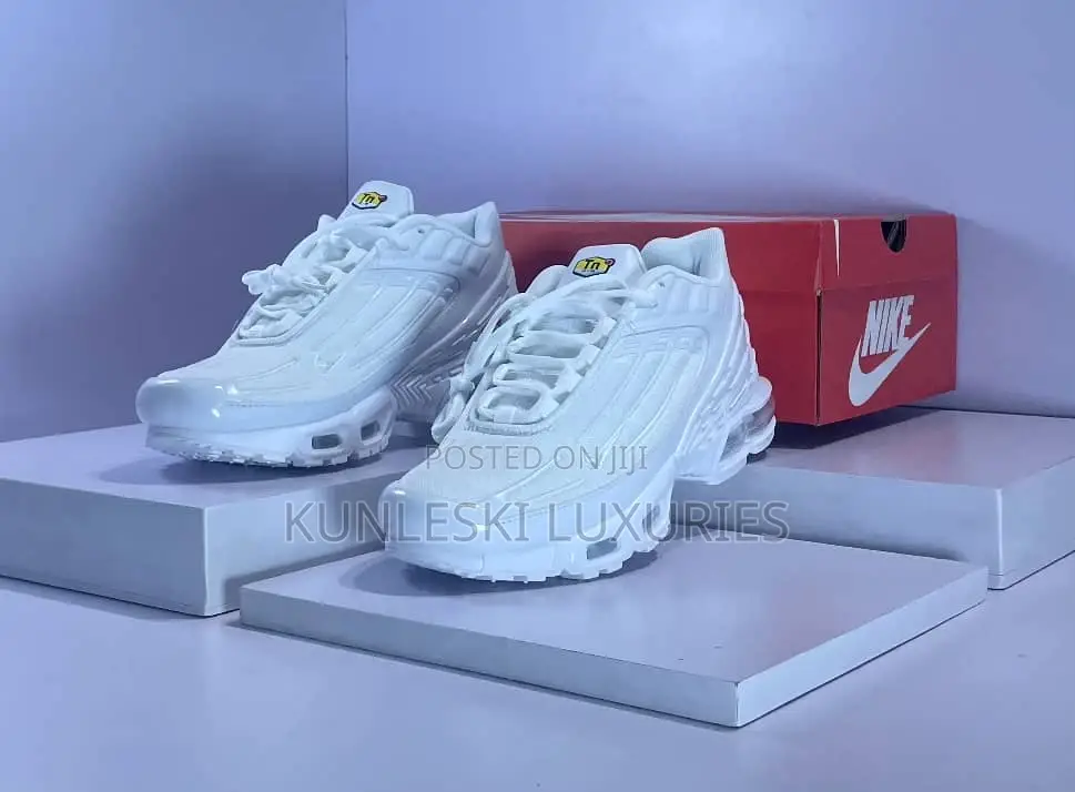 Original Nike Air Max Plus 3 Triple White Sneakers