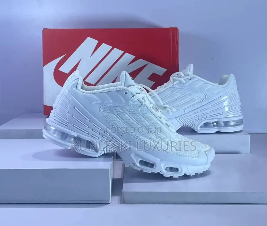 Original Nike Air Max Plus 3 Triple White Sneakers