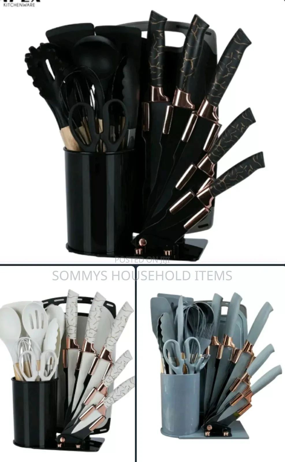 High Quality Silicone Cooking Spoons and Knife Set .