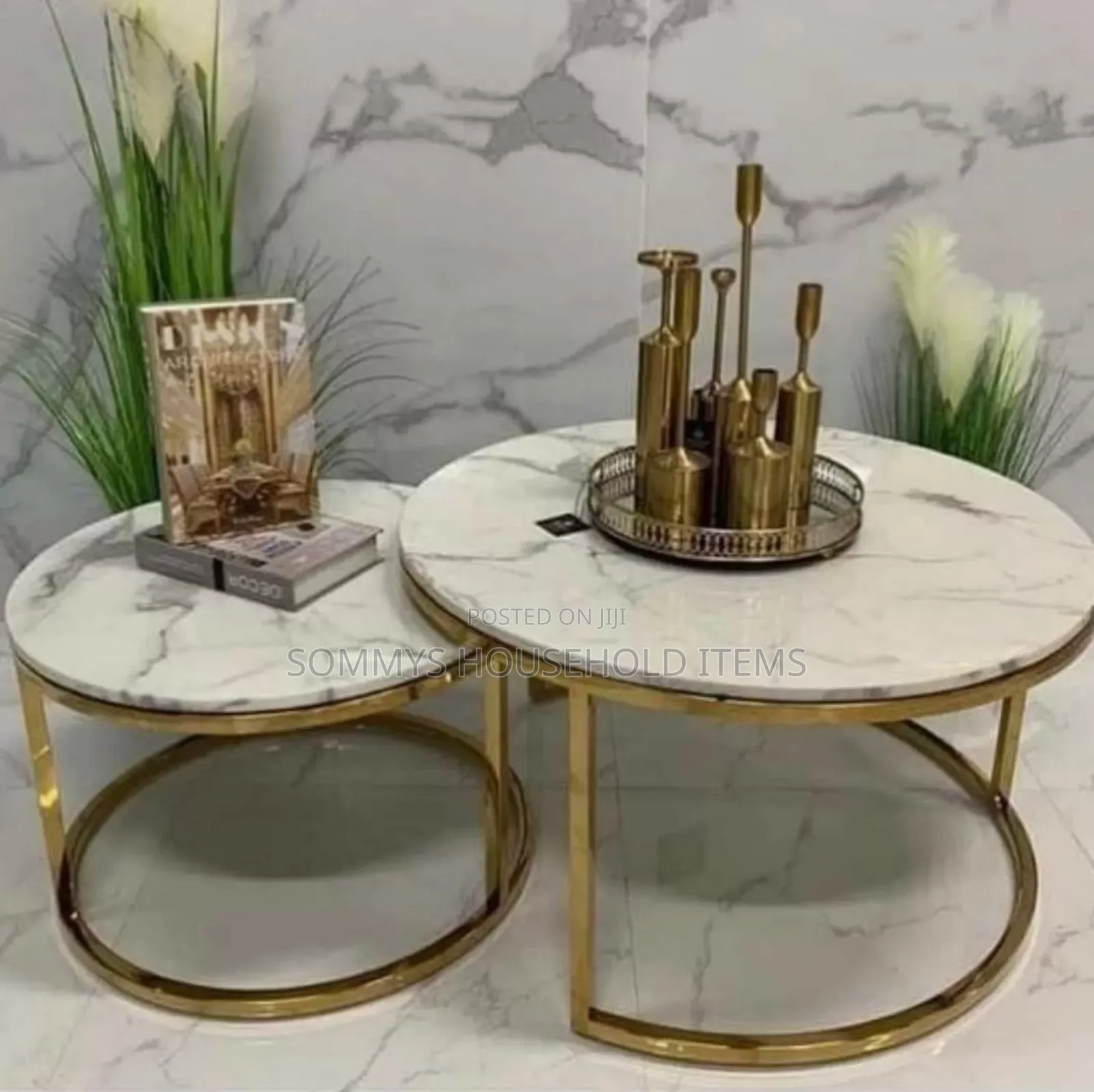 Real Marble Top 2in1 Center Table. Size (70x50cm)